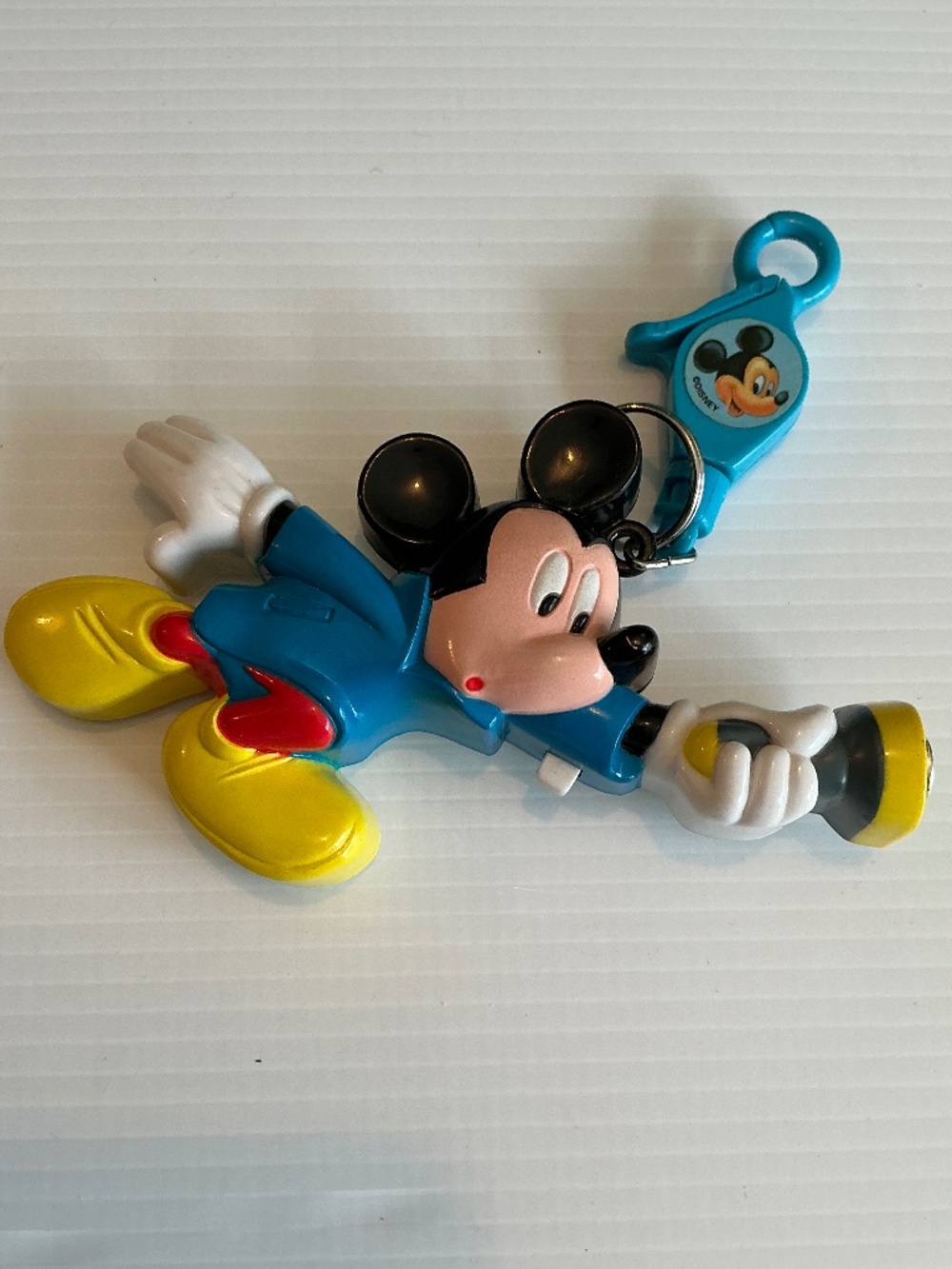 Vintage 1993 Disney Mickey Mouse Torch Light Keychain Belt Clip Tested Worksโ